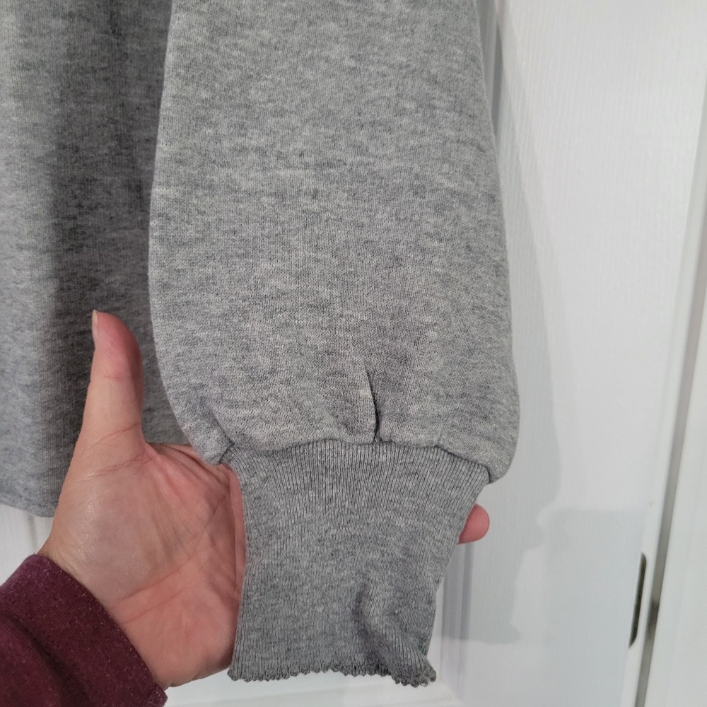 Women's Gray J. Crew Heritage Terry Mock Neck Sweatshirt - Picture 7 of 9